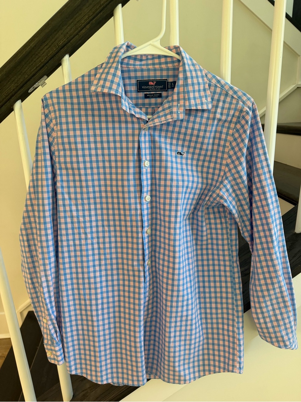 Vineyard Vines Blue & Pink Gingham Button-Up Dress Shirt